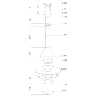 Apetit-Pöytägrilli JTG/2. Graniittitasolla ja huuvalla mittakuvat