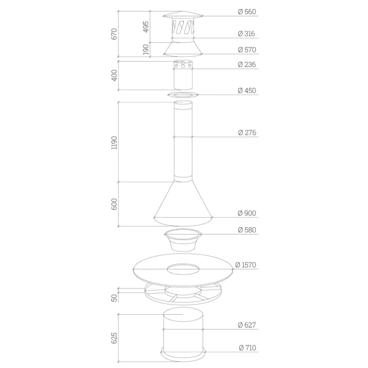 Apetit-Pöytägrilli JTG/2. Graniittitasolla ja huuvalla mittakuvat