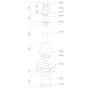 Apetit-Pöytägrilli JTG/1 huuvalla ja graniittitasolla mittakuvat
