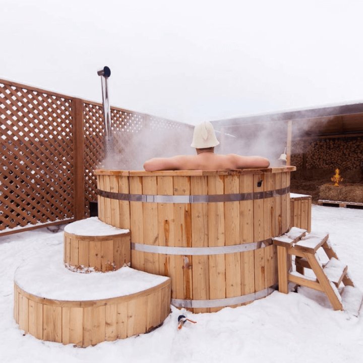 Puukylpytynnyri 4-12 henkilölle. Edullinen palju puusta. Monta kokoa!