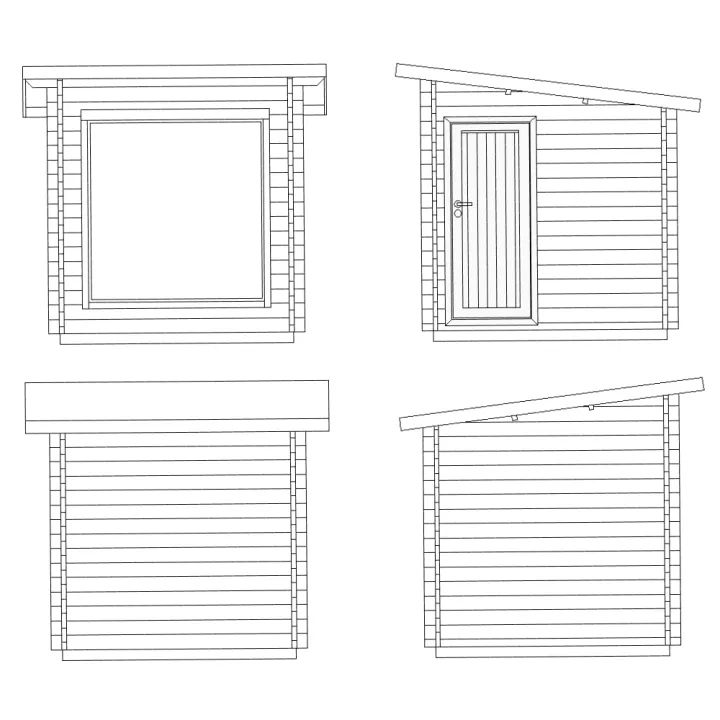 Ulkosauna Hiili julkisivupiirrustus