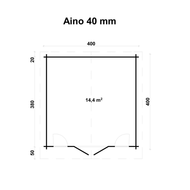 Aino 40 mm Pihamökki | Kompakti ja Helposti Rakennettava Piharakennus