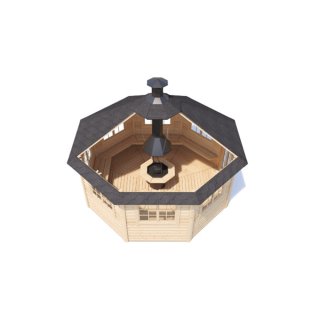 17 m² huvimaja grillillä ja huuvalla – Täydellinen grillikatospaketti