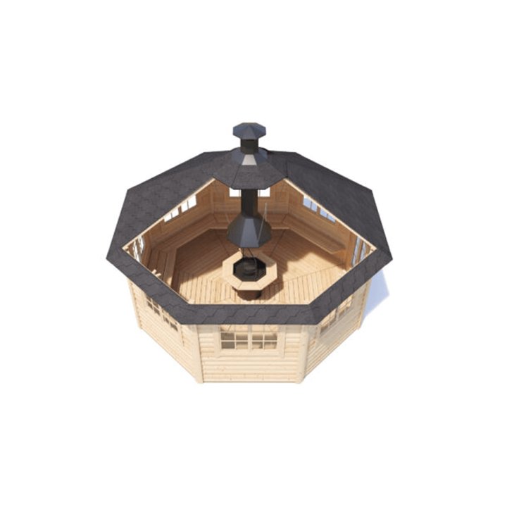 17 m² huvimaja grillillä ja huuvalla – Täydellinen grillikatospaketti