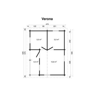 Hirsimökki Verona 26 m² – Massiivinen 70 mm höylähirsimökki pihalle tai mökille