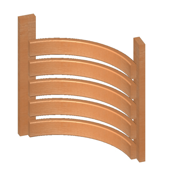 Kaarielementti tervaleppä– väliritilä ja selkänoja Suomilaude 24x26 cm Kaarielementti tervaleppä– väliritilä ja selkänoja Suomilaude 24x26 cm