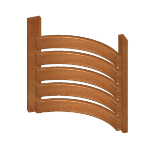 Kaarielementti lämpöhaapa– väliritilä ja selkänoja Suomilaude 24x26 cm Kaarielementti lämpöhaapa– väliritilä ja selkänoja Suomilaude 24x26 cm