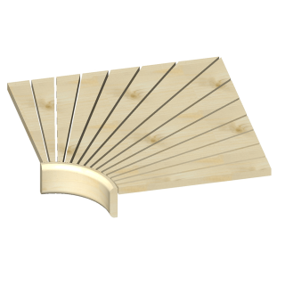 Kulmaelementti kuusi – Suomilaude kaareva lauderatkaisu Kulmaelementti kuusi – Suomilaude kaareva lauderatkaisu