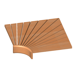 Kulmaelementti tervaleppä– Suomilaude kaareva lauderatkaisu Kulmaelementti tervaleppä– Suomilaude kaareva lauderatkaisu