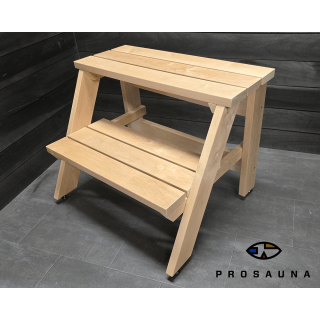 Jakkara 2-askel tervaleppä – monikäyttöinen saunajakkara | LokkiTuote.fi