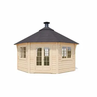 17 m² huvimaja grillillä ja huuvalla – Täydellinen grillikatospaketti