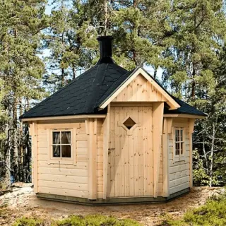 Grillikota 8k tuo pohjoisen tunnelmaa. Tilaa Lapin kotalaavu pihallesi