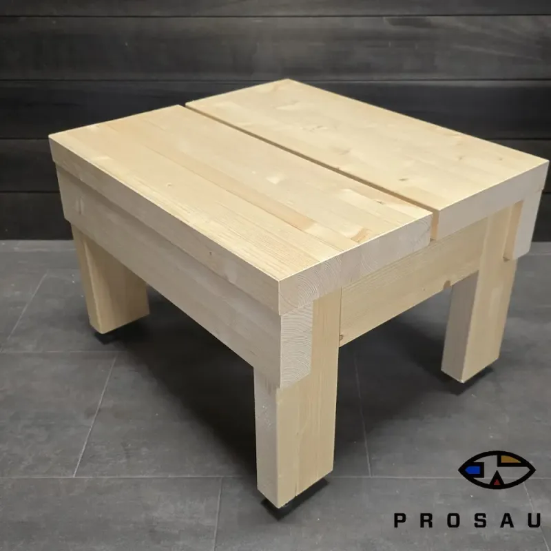 Lankkujakkara Mahti kuusi – jämäkkä saunajakkara | LokkiTuote.fi