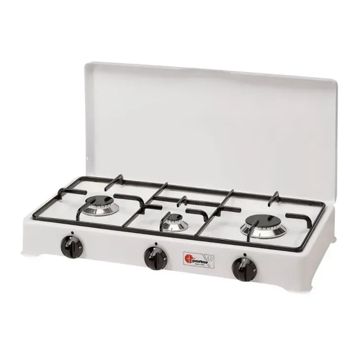Kaasuliesitaso Parker 3-liekkinen pöytäliesi työtasolle. Pieni kaasuhella