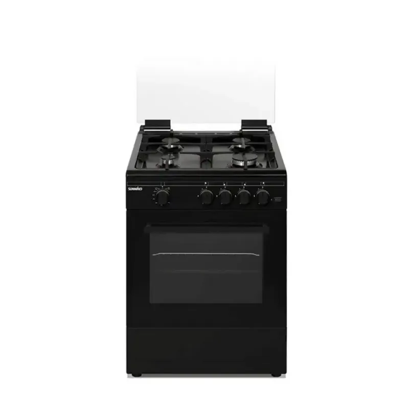 Chef 60 Pro Musta - Kaasuliesi valurautaritilöillä ja uunivalolla.