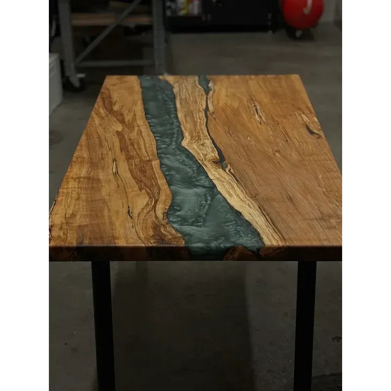 Epoksi spalttikoivu ruokapöytä. 90 x 140 cm