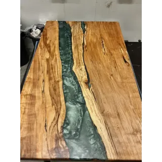 Epoksi spalttikoivu ruokapöytä. 90 x 140 cm