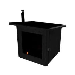 Pihasauna hiili mustaksi maalattuna