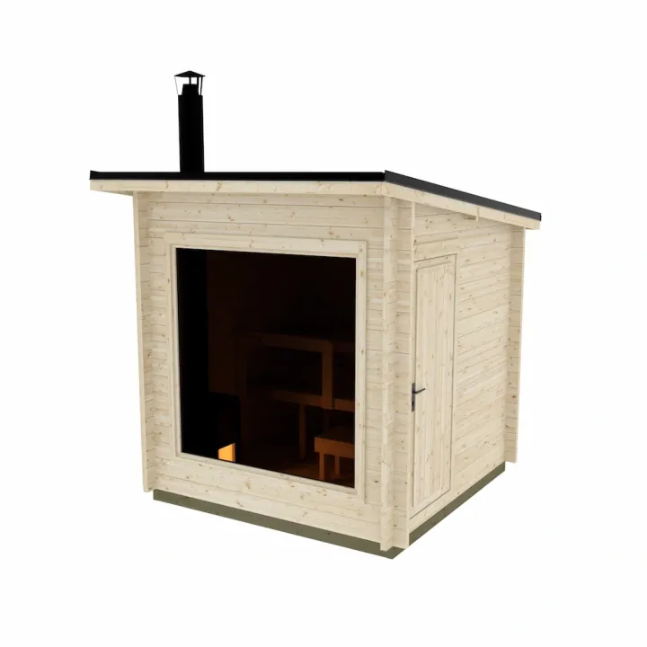 Pihasauna Hiili - edullinen puuvalmis sauna pihalle