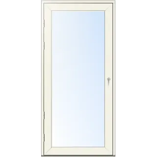 LOKKI Puu/alumiini parvekeovi kokolasinen. Valkoinen, 9x21, vasenkätinen, karmi 130 mm.