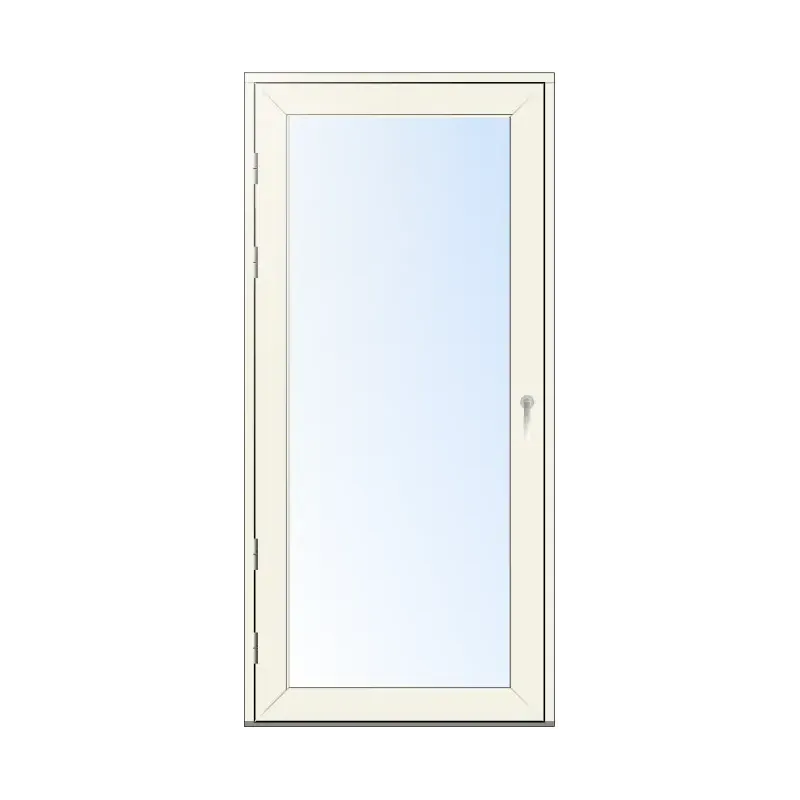 LOKKI Puu/alumiini parvekeovi kokolasinen. Valkoinen, 9x21, vasenkätinen, karmi 130 mm.