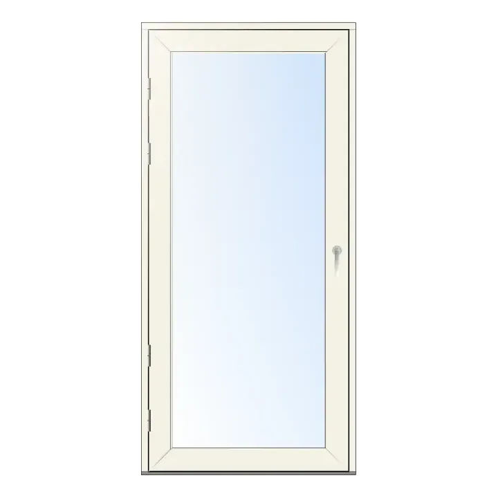 LOKKI Puu/alumiini parvekeovi kokolasinen. Valkoinen, 9x21, vasenkätinen, karmi 130 mm.