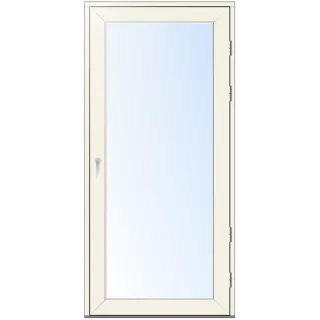 LOKKI Puu/alumiini parvekeovi kokolasinen. Valkoinen, 9x21, oikea kätinen, karmi 130 mm.