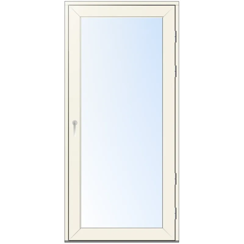 LOKKI Puu/alumiini parvekeovi kokolasinen. Valkoinen, 9x21, oikea kätinen, karmi 130 mm.