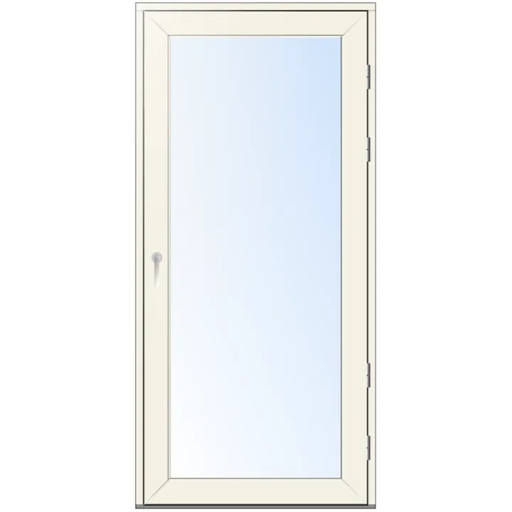 LOKKI Puu/alumiini parvekeovi kokolasinen. Valkoinen, 9x21, oikea kätinen, karmi 130 mm.