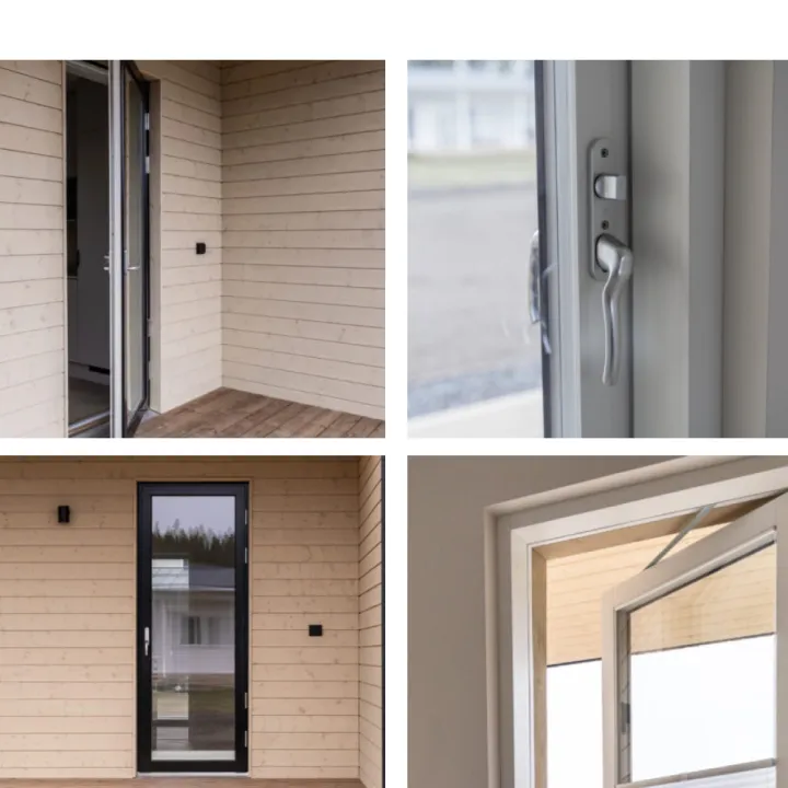 LOKKI Puu/alumiini parvekeovi kokolasinen. Valkoinen, 9x21, oikea kätinen, karmi 130 mm.