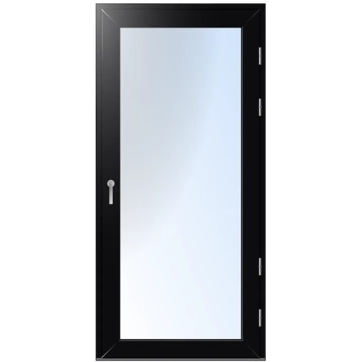 LOKKI Puu/alumiini parvekeovi kokolasinen. Valkoinen, 9x21, oikea kätinen, karmi 130 mm.