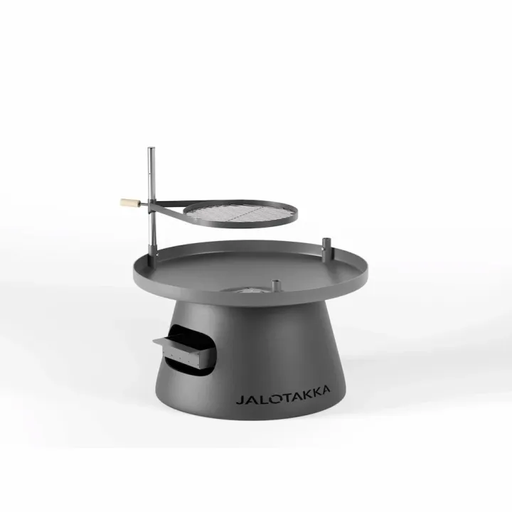 edullinen nuotiogrilli edestä päin kuvattuna