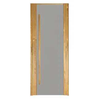 Saunan ovi tervaleppä, kirkkaalla lasilla, 7 x 19, Oikea kätinen katsottuna edestä päin