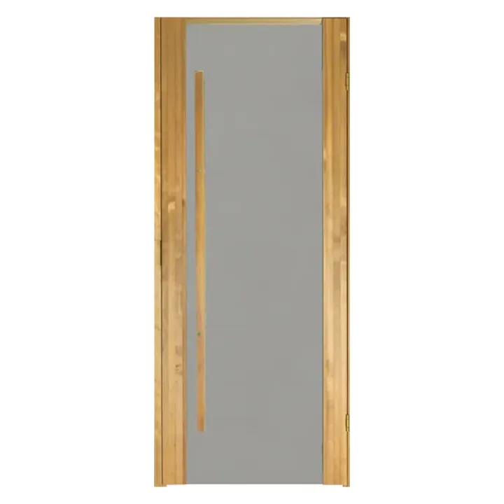 Saunan ovi tervaleppä, kirkkaalla lasilla, 7 x 19, Oikea kätinen katsottuna edestä päin