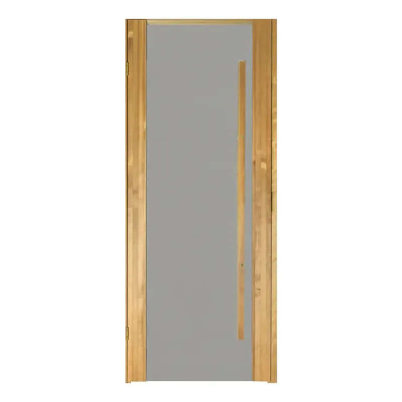 Saunan ovi tervaleppä, kirkkaalla lasilla, 7 x 19, Vasenkätinen edestäpäin katsottuna