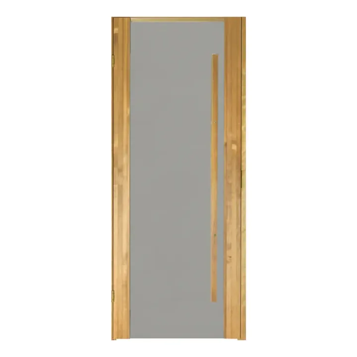 Saunan ovi tervaleppä, kirkkaalla lasilla, 7 x 19, Vasenkätinen edestäpäin katsottuna