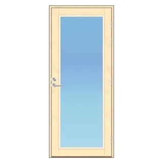 LOKKI 10x21 mökkiovi. 92 mm karmi. Oikea. 2k-lasi. Abloy LC190 lukkorunko