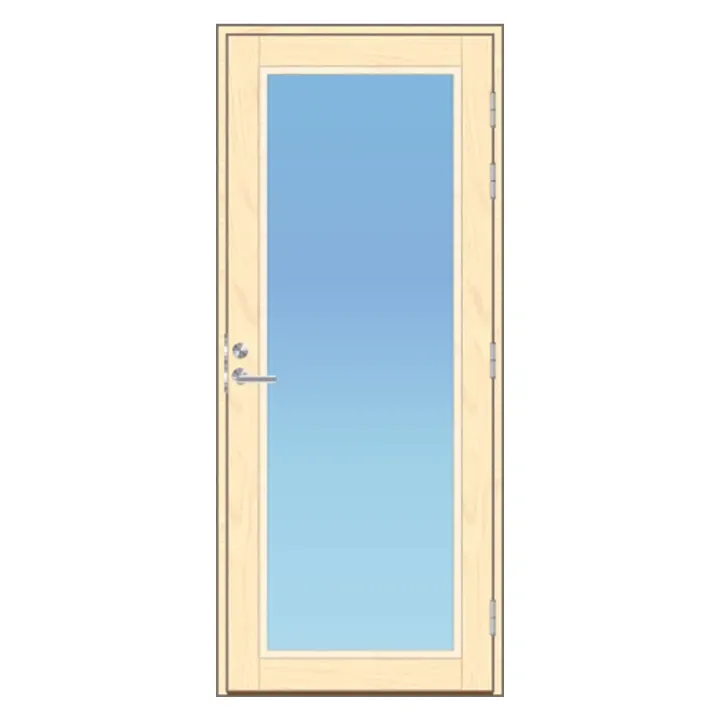 LOKKI 10x21 mökkiovi. 92 mm karmi. Oikea. 2k-lasi. Abloy LC190 lukkorunko