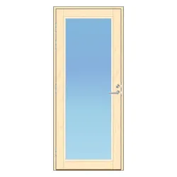 LOKKI 9x21 mökkiovi. 92 mm karmi. Vasen. 2k-lasi. Abloy LC190 lukkorunko