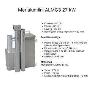 uppokamiina merialumiini