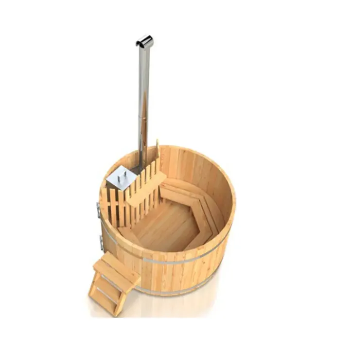 Puukylpytynnyri kamiina sisäpuolella, 1300 - 3600 litraa. Edullinen puupalju