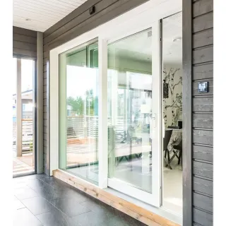 Liukuovi, puu-alumiini, valkoinen, 2490 mm x 2290 mm, ulkopuolelta katsottuna