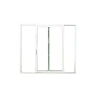 Liukuovi, puu-alumiini, valkoinen, 2490 mm. x 2290 mm, terassinovilukituksella