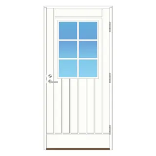 LOKKI ulko-ovi Hilja 6-ruutuinen valkoinen pystyuritettu HDF