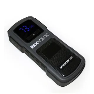 Rex Nordic Booster 1300 apukäynnistin ylhäältä – näyttö ja liitännät