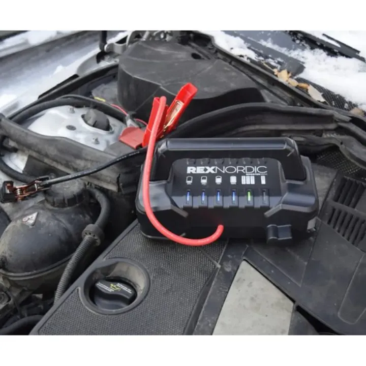 Rex Nordic Booster 2000 apukäynnistin käytössä moottorissa talvella