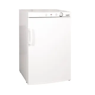 Ventus 100 TC kaasujääkaappi edestä – valkoinen malli pakastinlokerolla