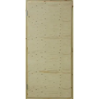 Työmaaovi – molemmin puolin vaneroitu ja eristetty rakennusovi valmiilla karmilla ja rullalukolla